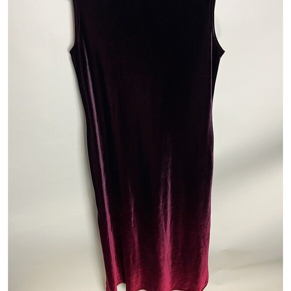 VINTAGE Kathie Lee Maxi Dress Women's Small Sleeveless Slit Burgundy Red Ombre - Picture 4 of 9
